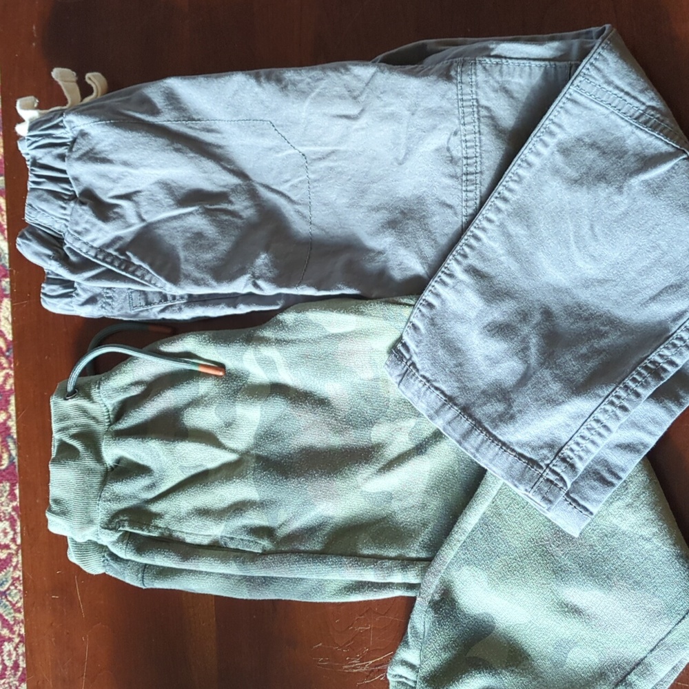 Lot of 2 boys size 7 pants camo gray